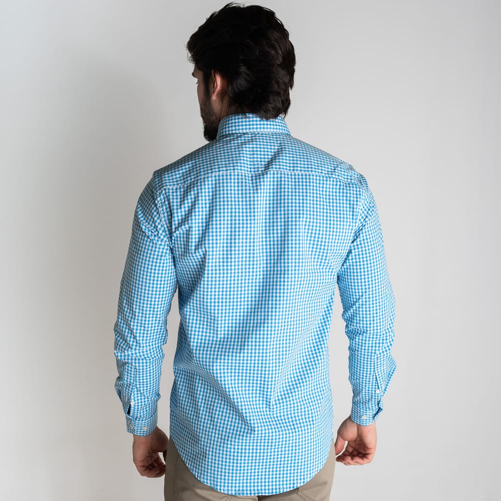 Camisa Hombre Azul a Cuadros TM