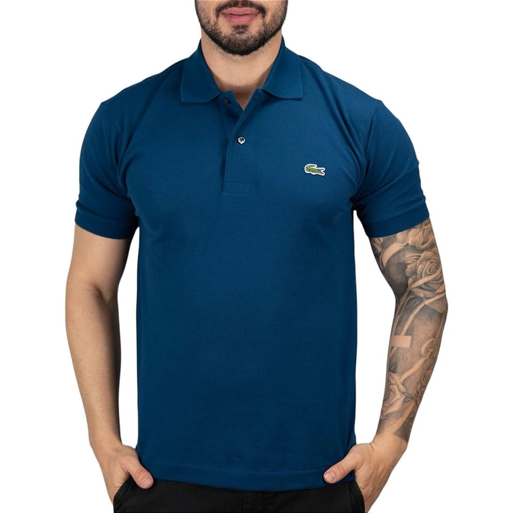 Camiseta Tipo Polo Azul Oscuro LC