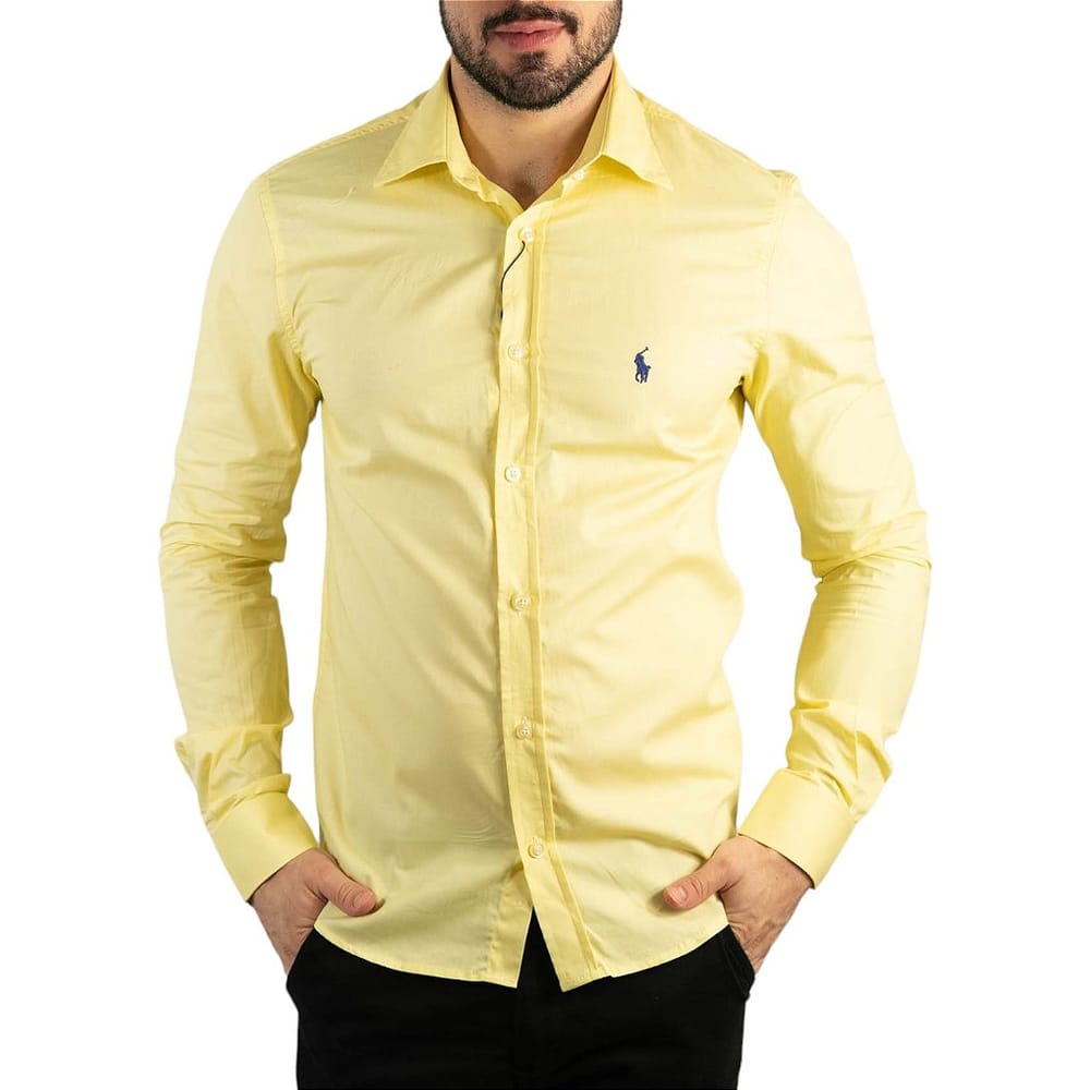 Camisa Hombre Amarilla Clásica