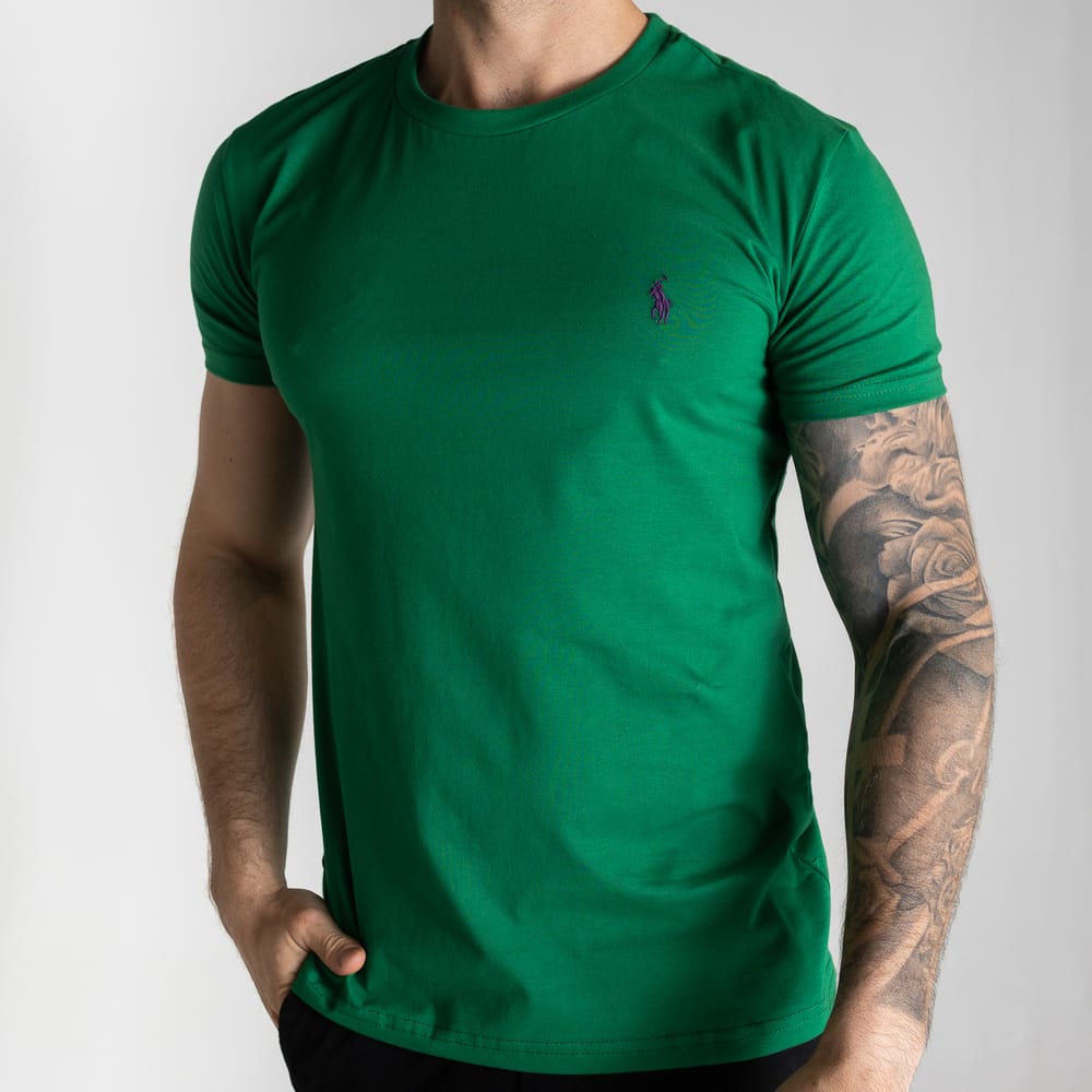 Camiseta Basica Verde Hoja Clasica