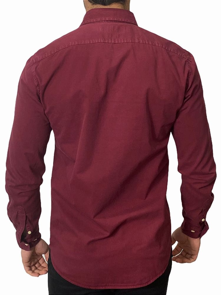 Camisa Hombre Vinotinto Clásica