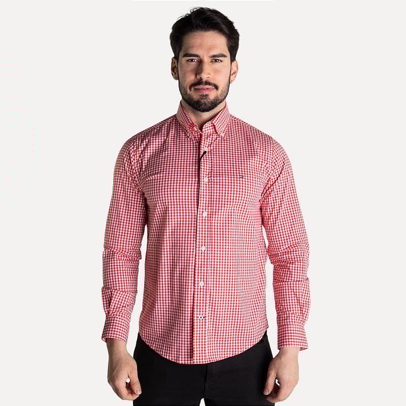Camisa Hombre Roja a Cuadros TM