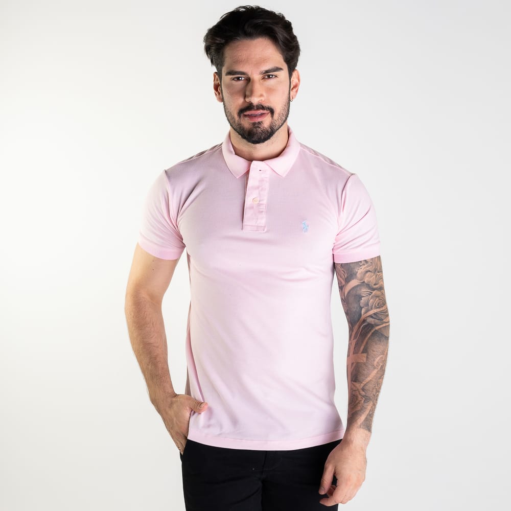 Camiseta Tipo Polo Rosada Clasica