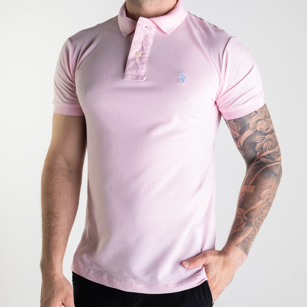 Camiseta Tipo Polo Rosada Clasica