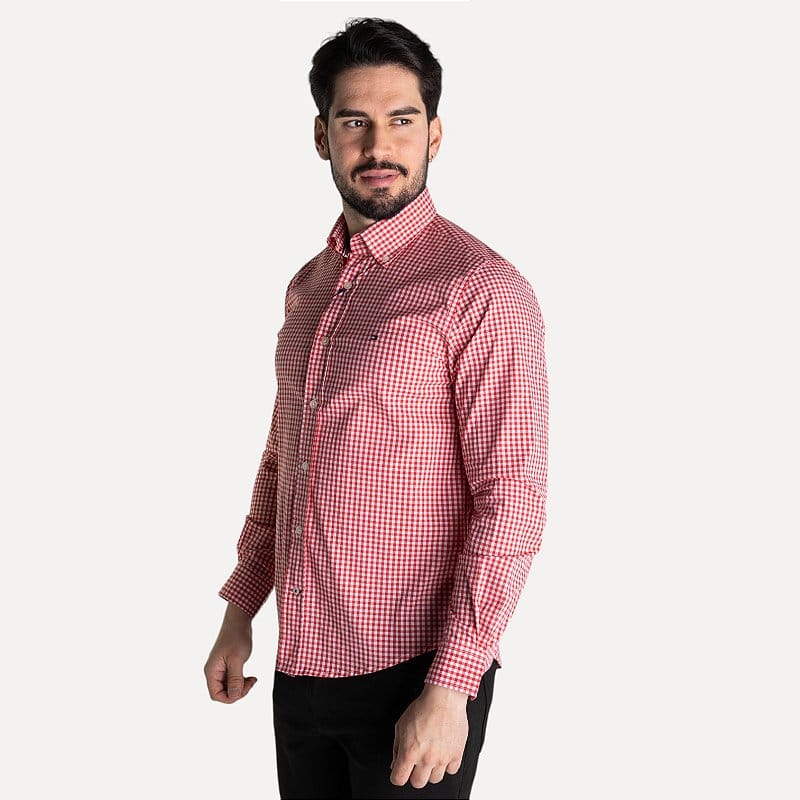 Camisa Hombre Roja a Cuadros TM