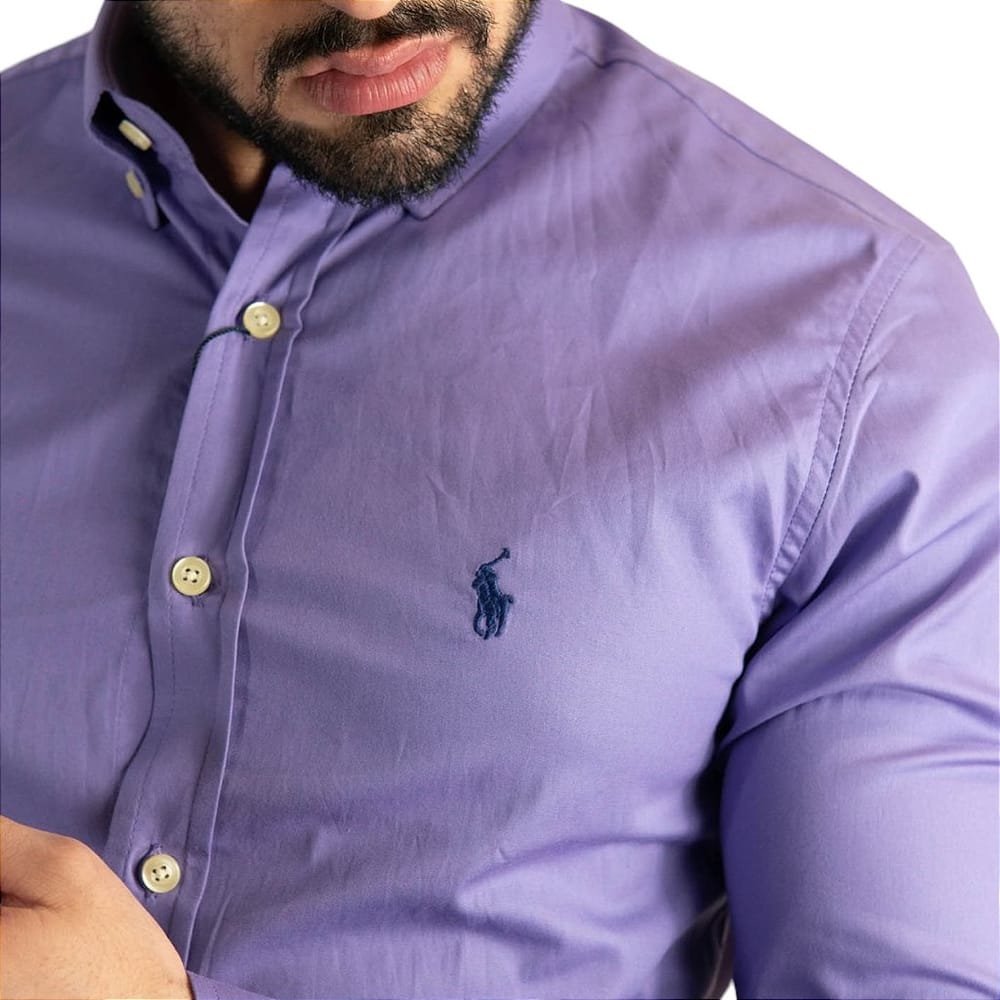 Camisa Hombre Lila Clásica