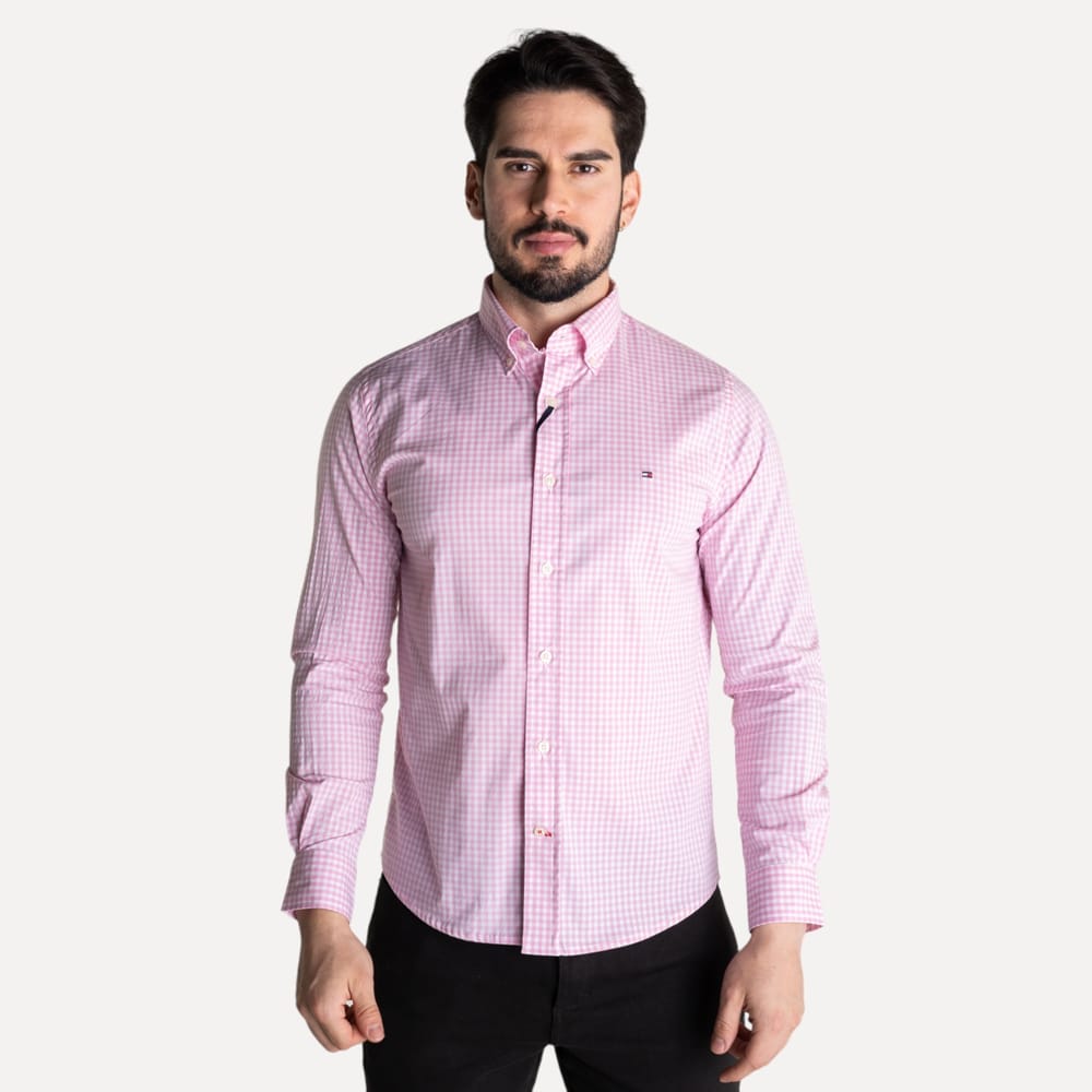 Camisa Hombre Rosada a Cuadros TM