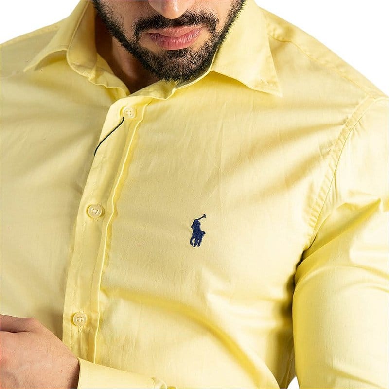 Camisa Hombre Amarilla Clásica