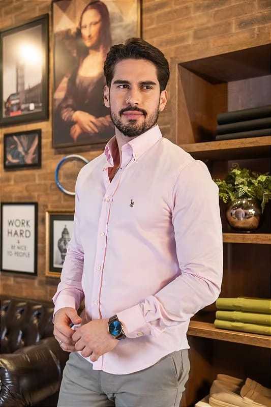 Camisa Hombre Rain Rosada