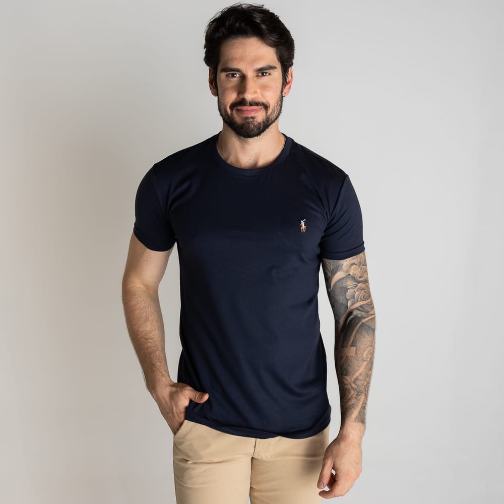 Camiseta Basica Azul Oscuro Rain