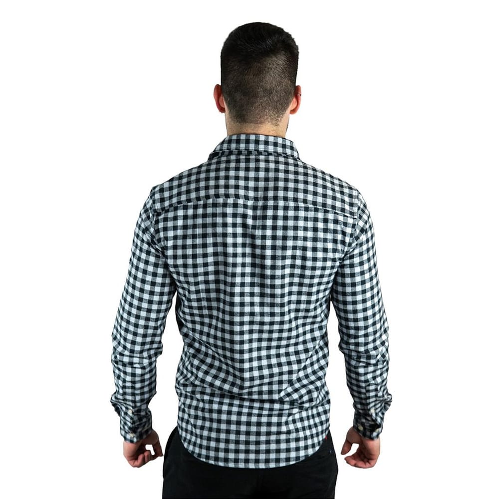 Camisa Hombre Negra A Cuadros Rain