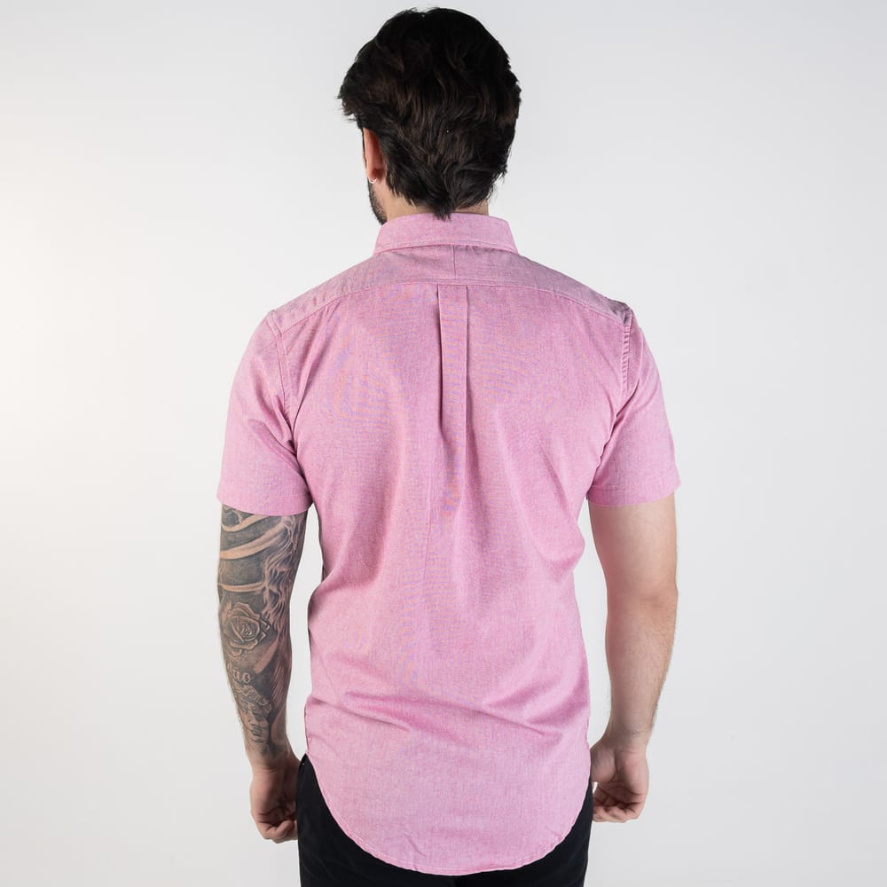 Camisa Hombre Lila Manga Corta