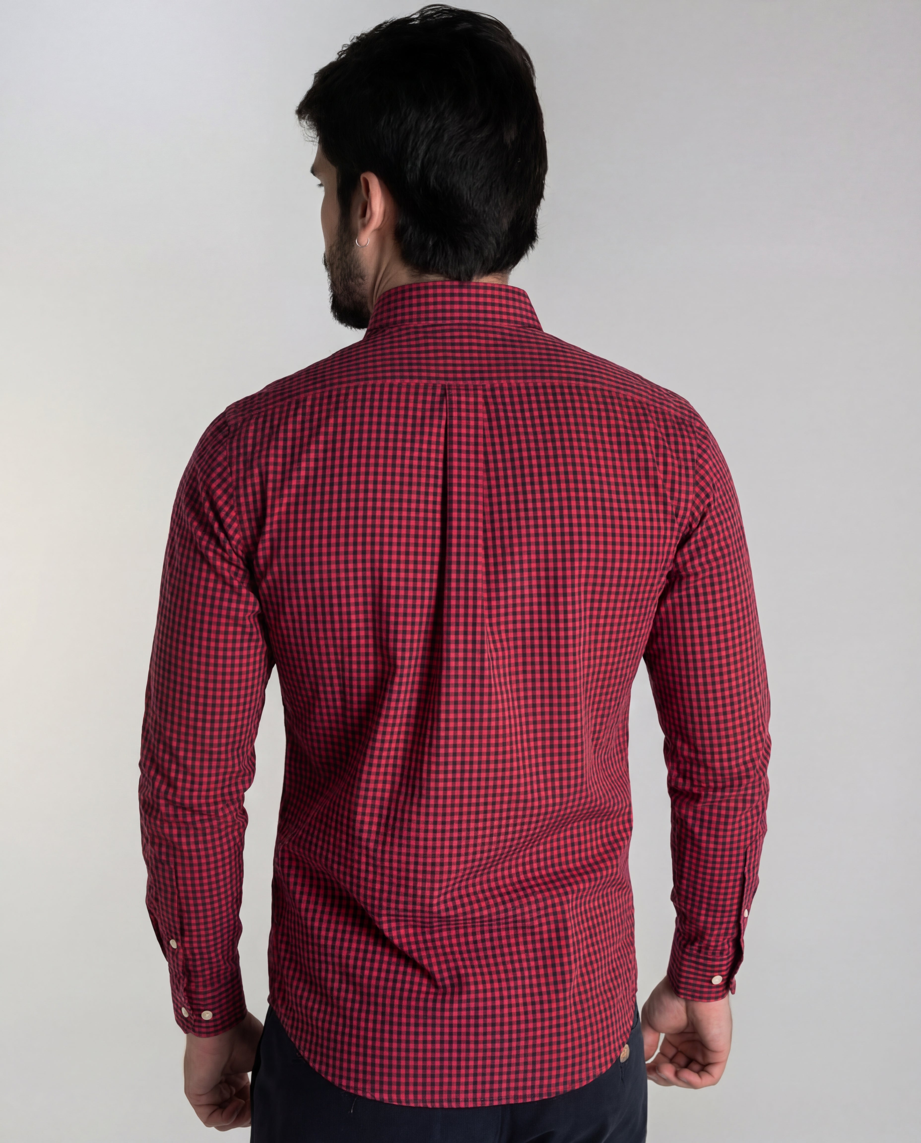 Camisa Hombre Cuadros Rojos Combinados 2