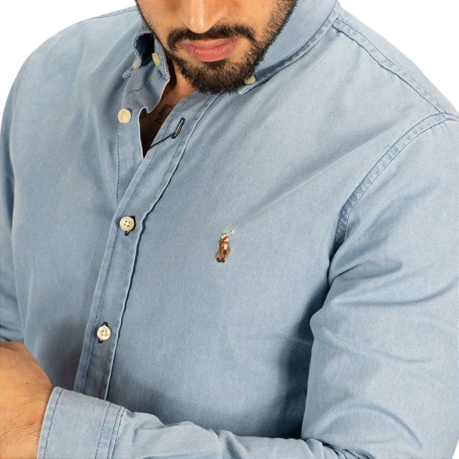 Camisa Hombre Indigo Claro (Jean) 2