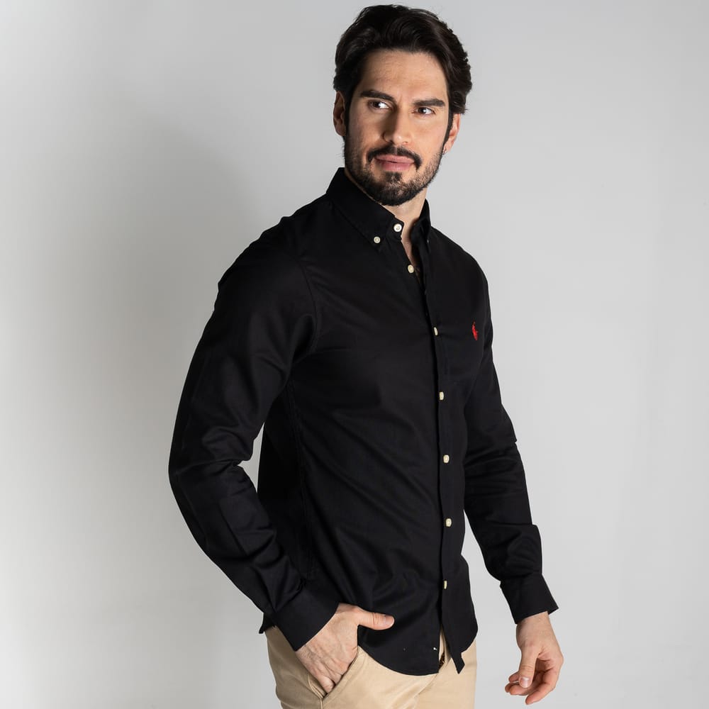 Camisa Hombre Negra Clásica
