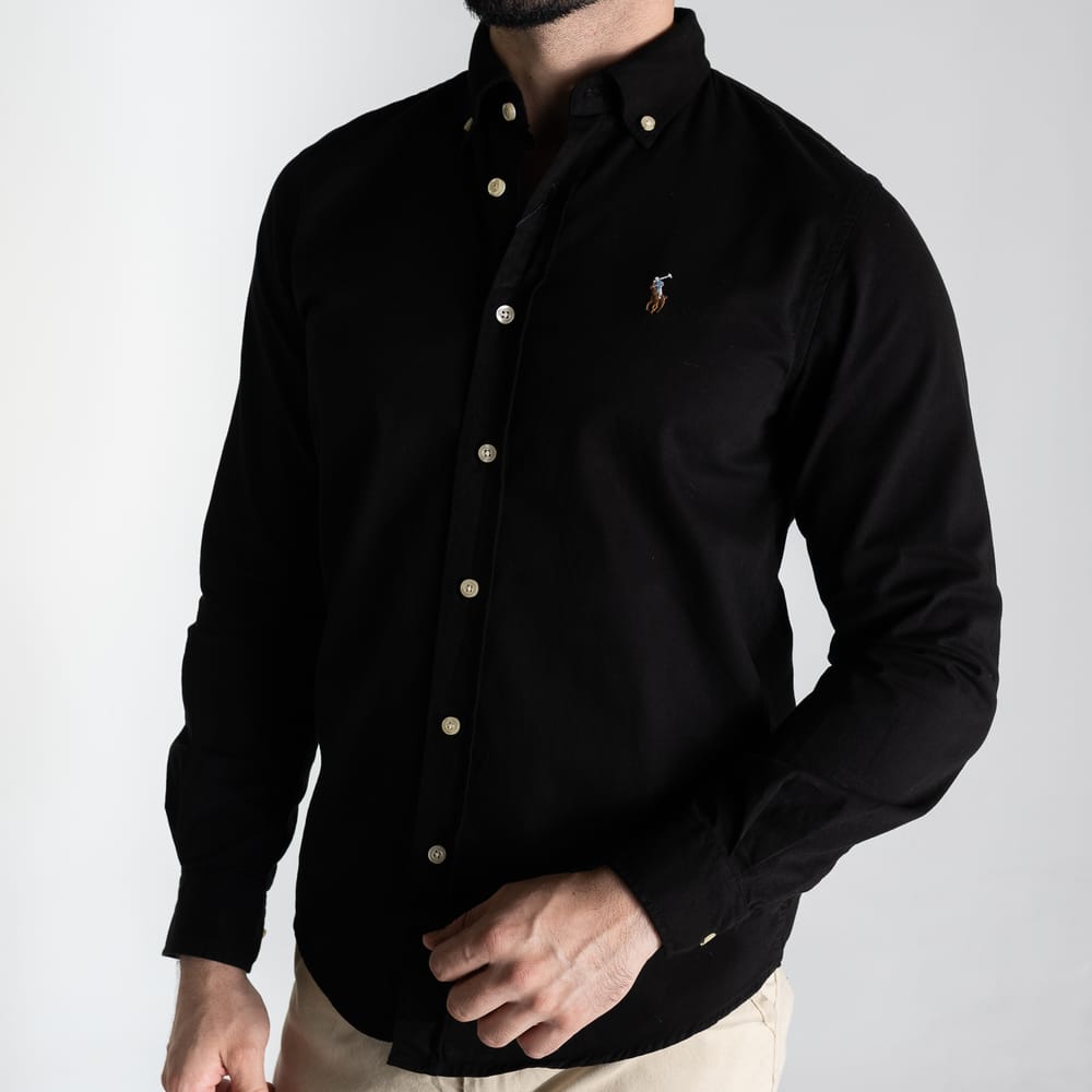Camisa Hombre Negra Oxford Rain 1