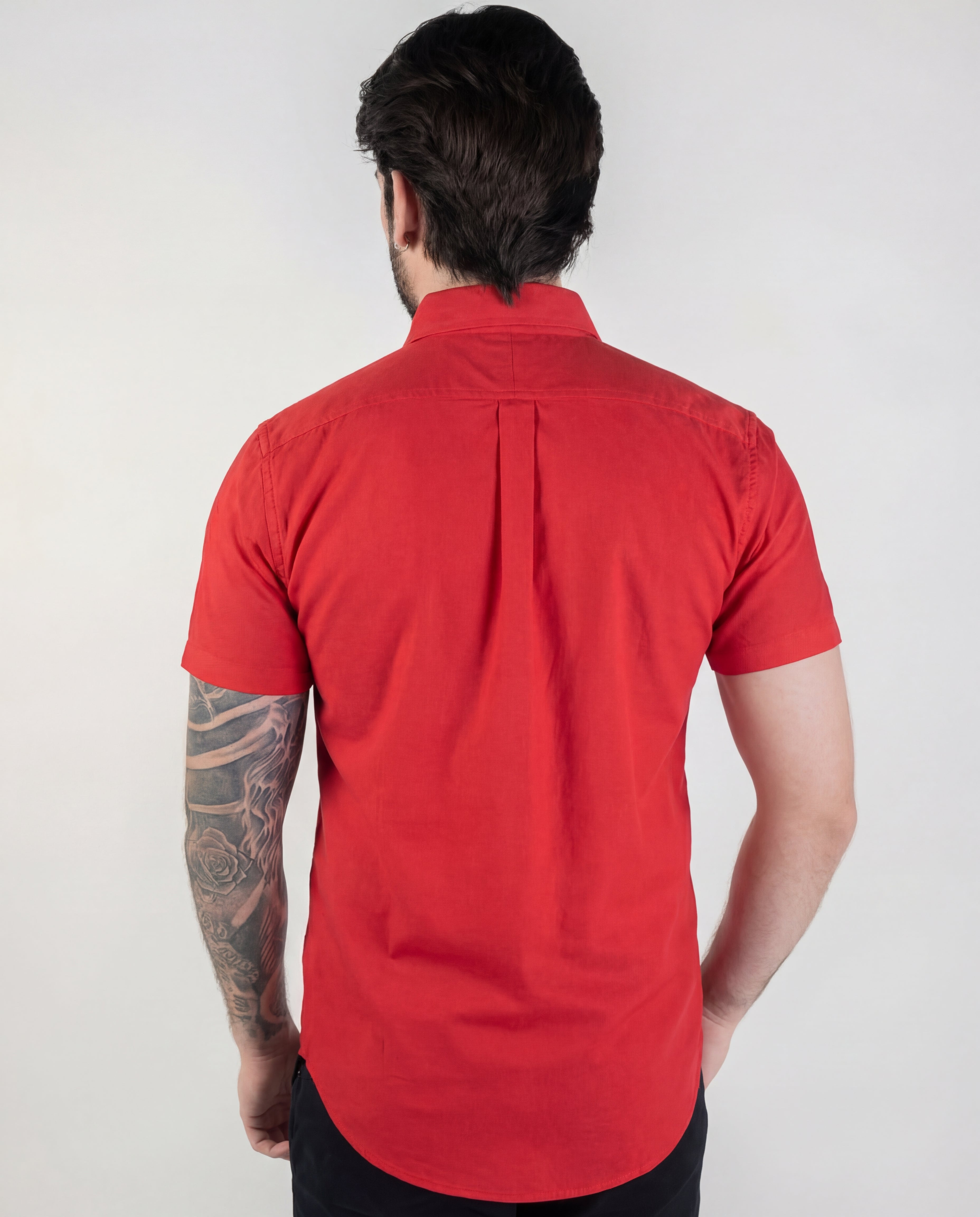 Camisa Roja Manga Corta Clasica