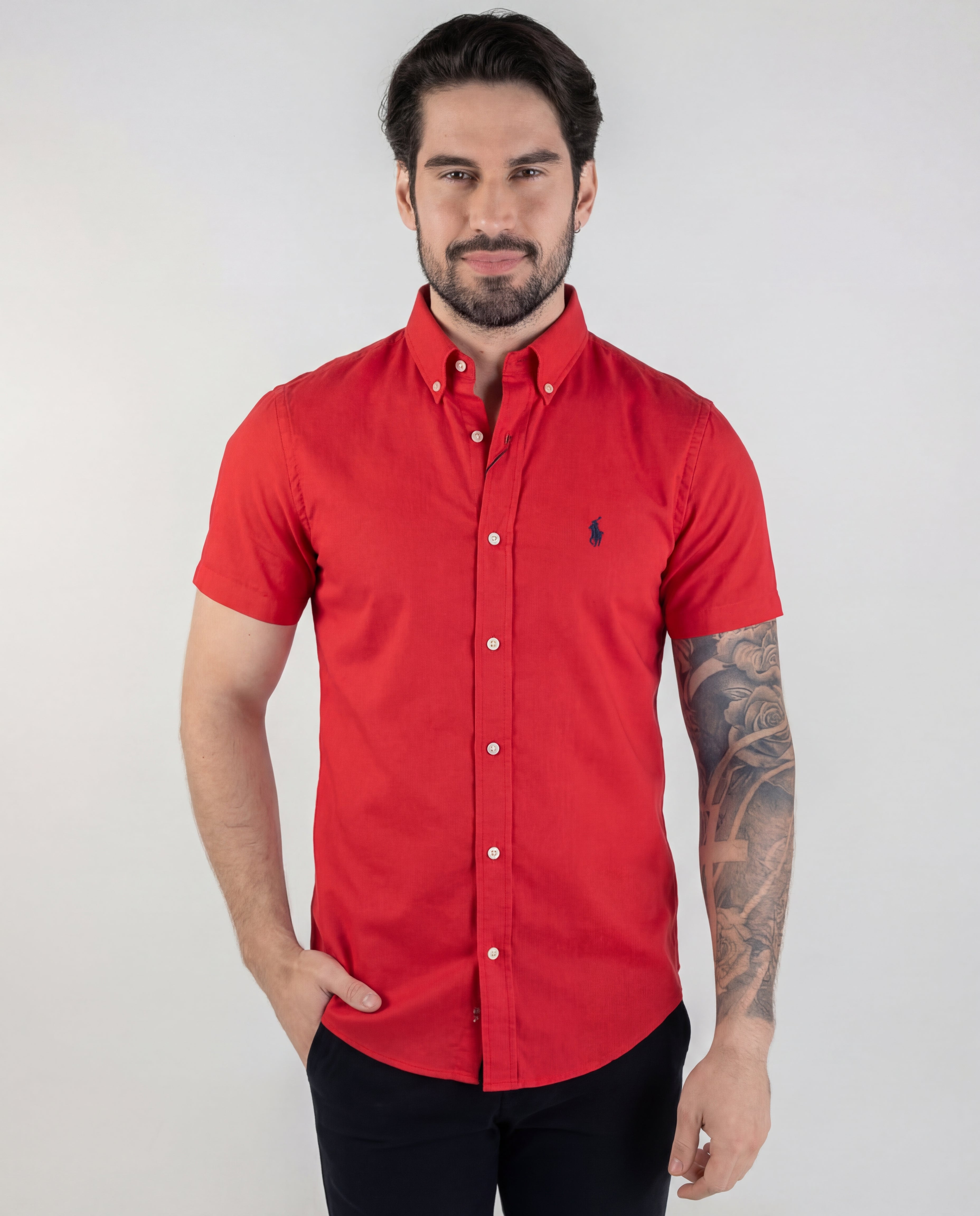 Camisa Roja Manga Corta Clasica