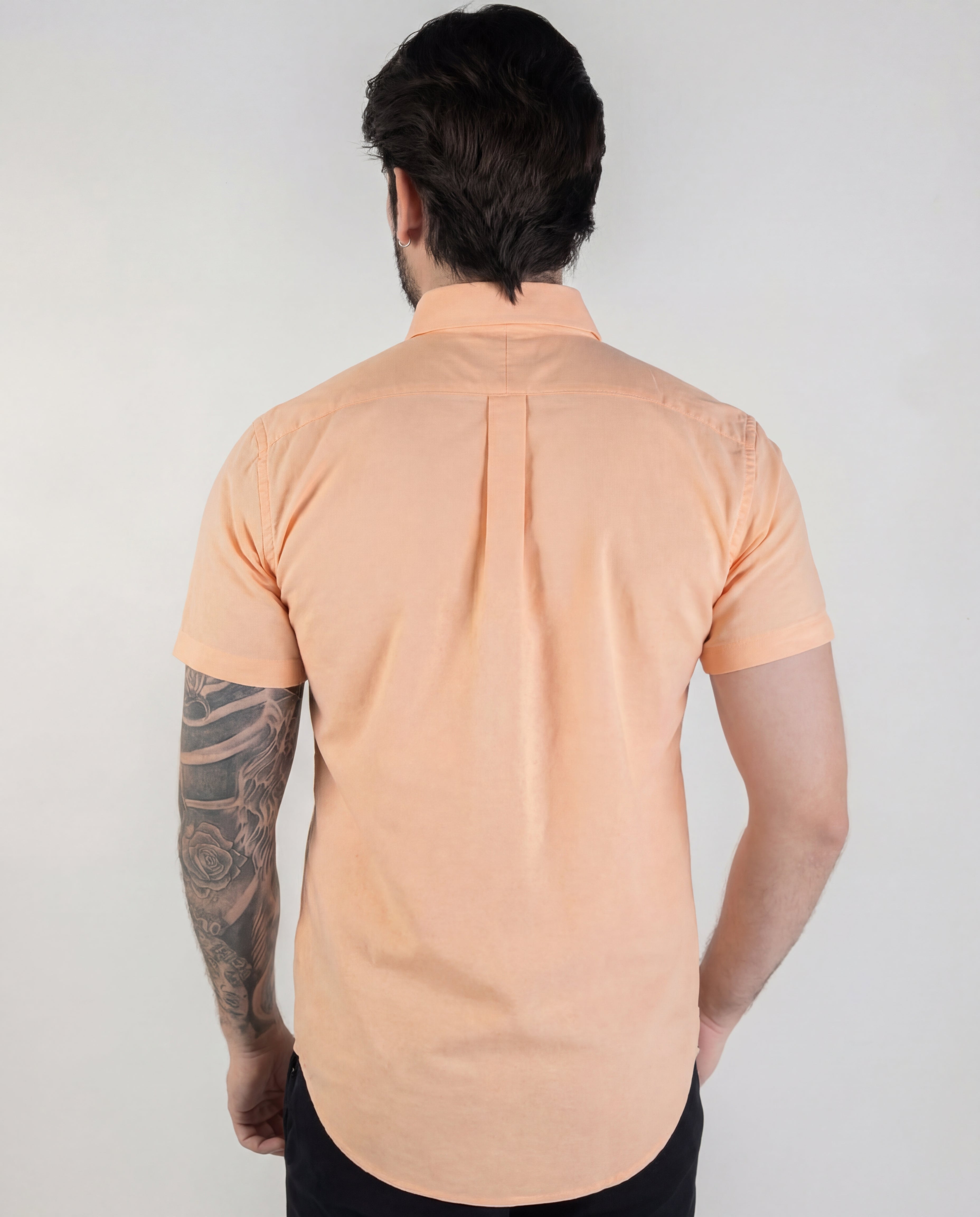 Camisa Hombre Mandarina manga corta