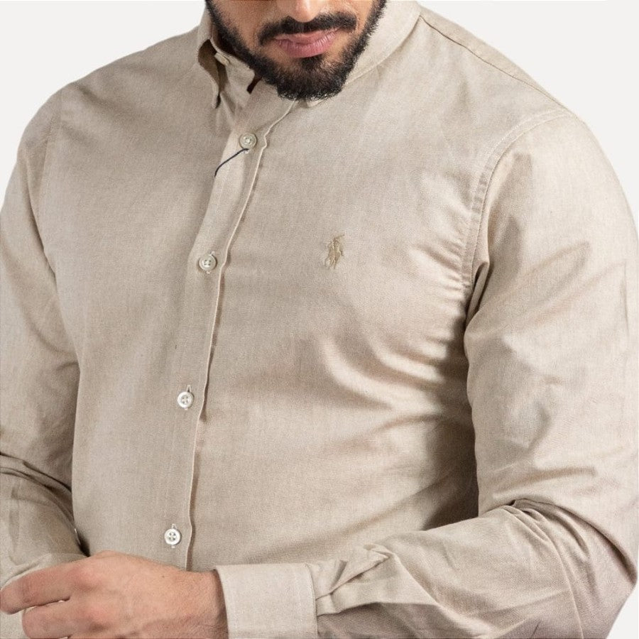 Camisa Hombre Clasica Beige