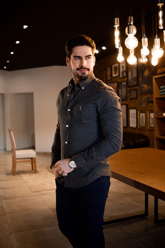 Camisa Hombre Gris oscuro Oxford Rain