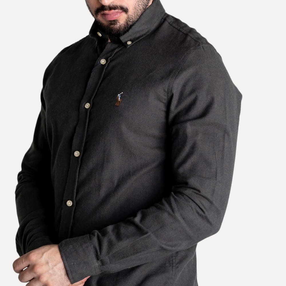 Camisa Hombre Gris oscuro Oxford Rain