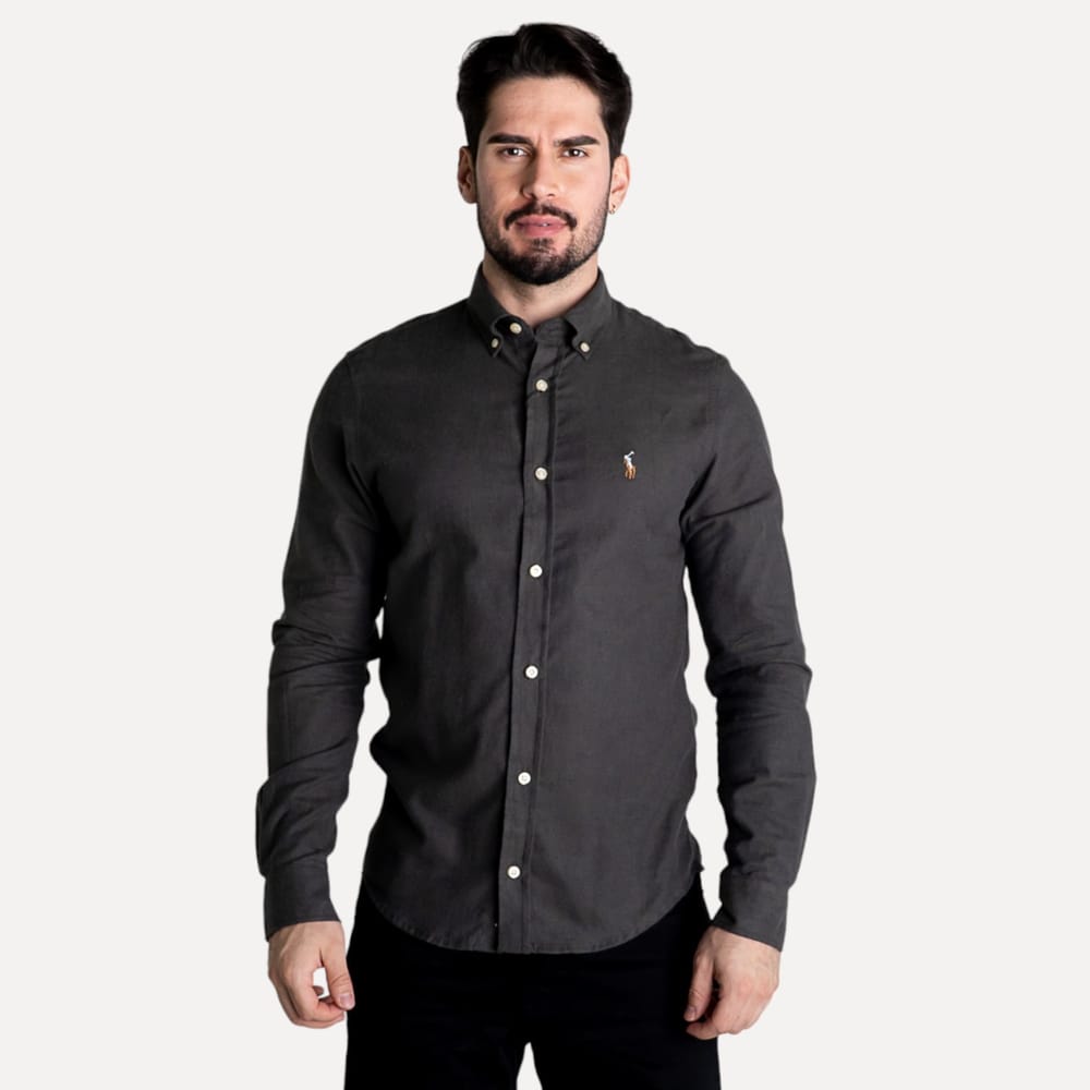 Camisa Hombre Gris oscuro Oxford Rain