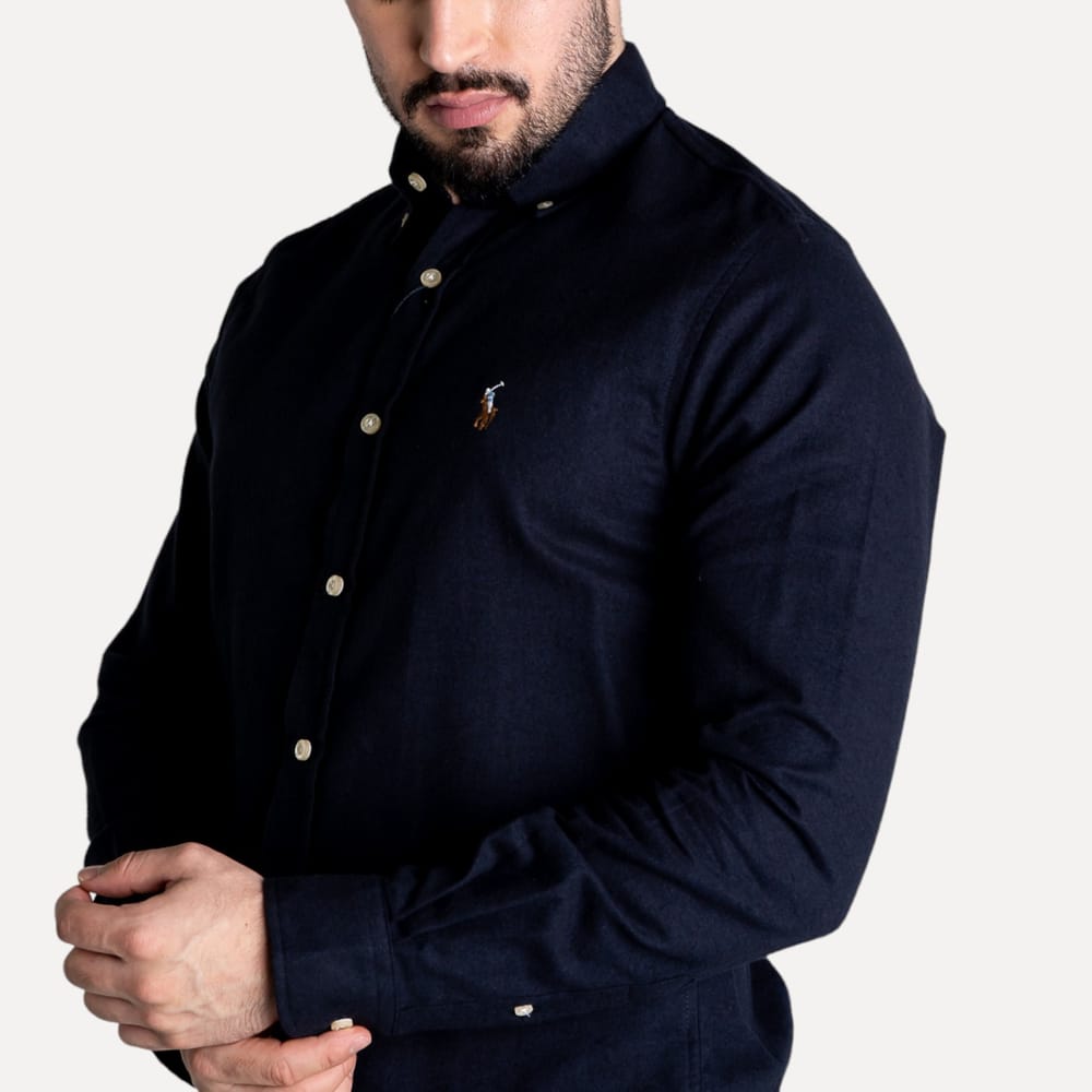 Camisa Hombre Oscuro Oxford Rain