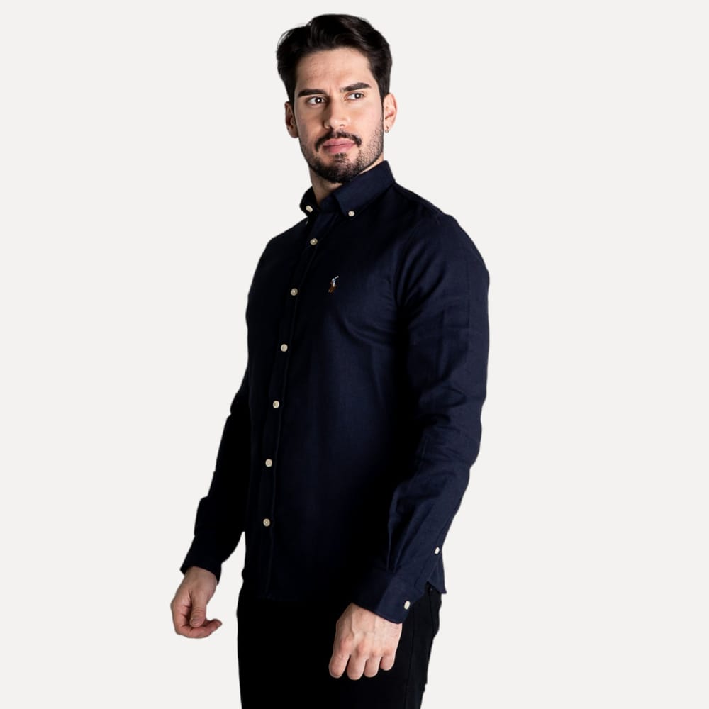 Camisa Hombre Oscuro Oxford Rain
