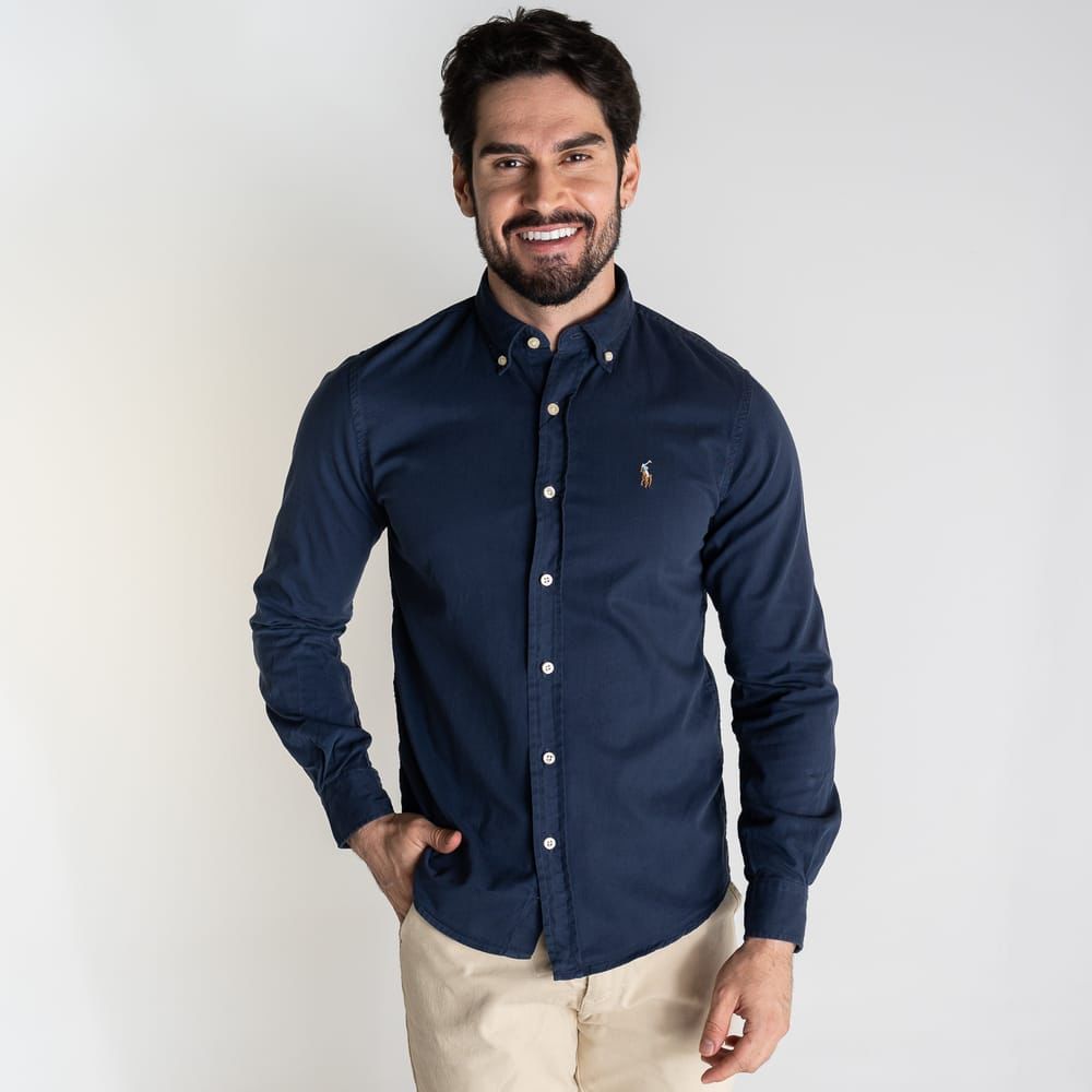 Camisa Hombre Rain Azul Oscuro