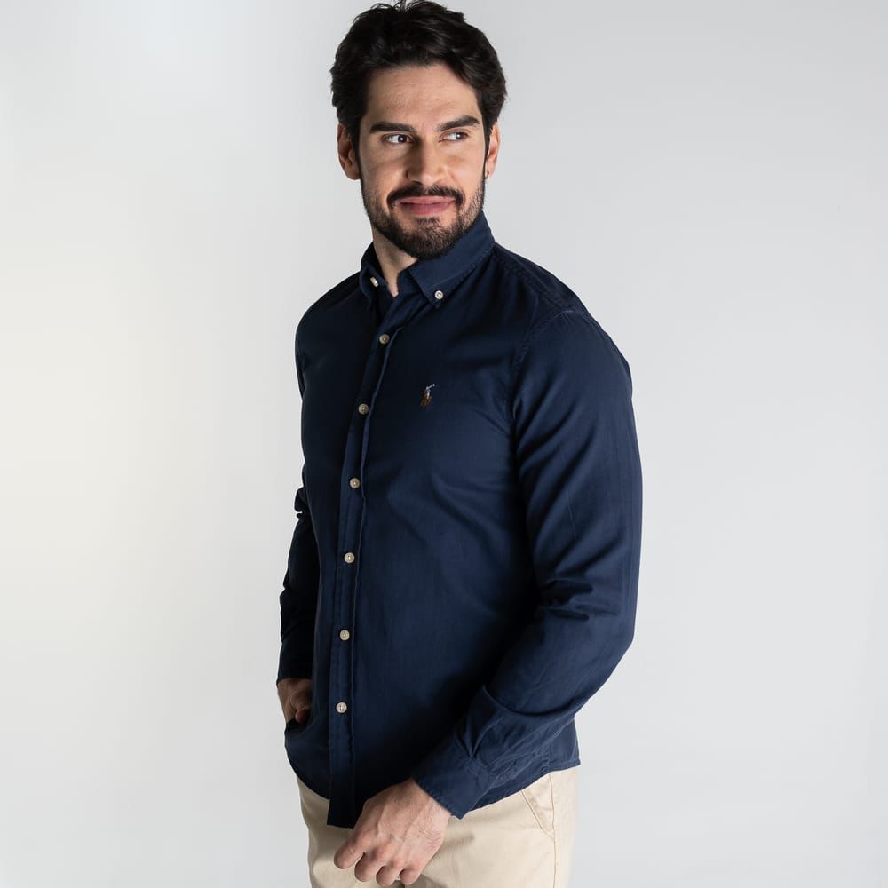 Camisa Hombre Rain Azul Oscuro