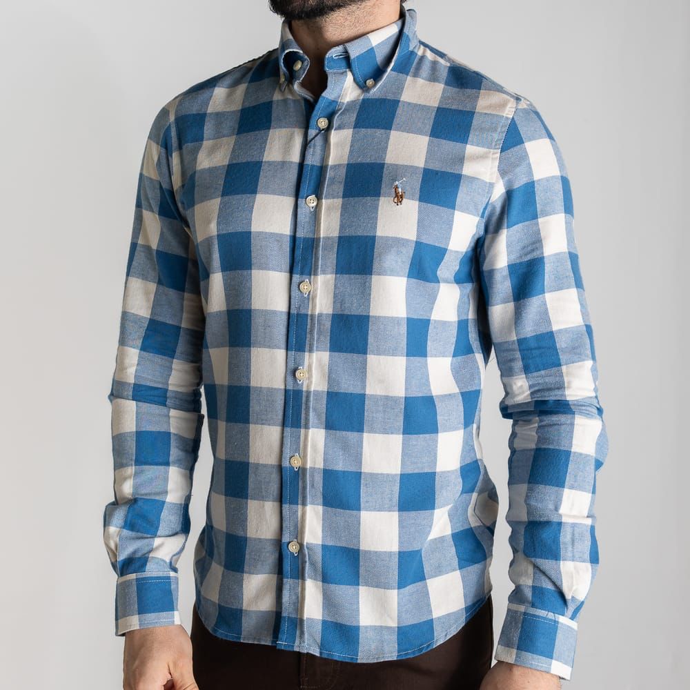 Camisa Hombre Azul a Cuadros Leñadora