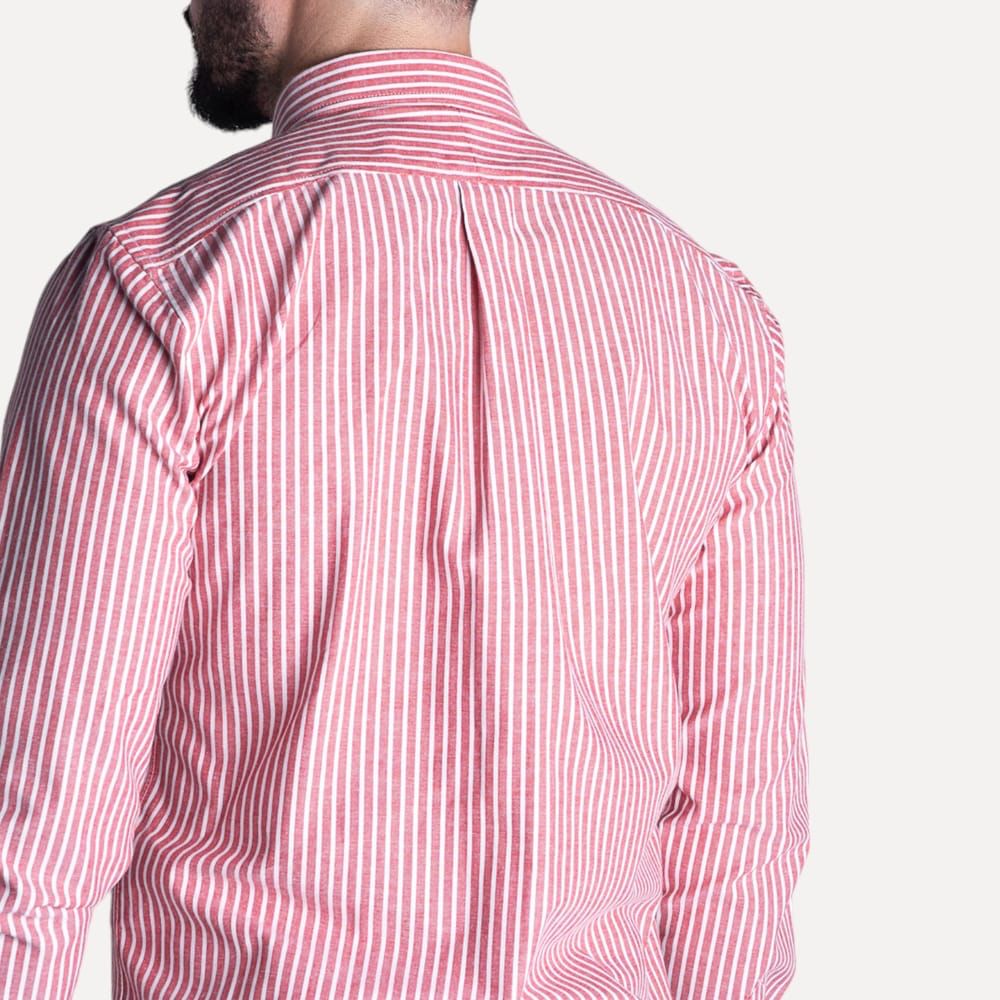 Camisa Hombre Rayas Rojas