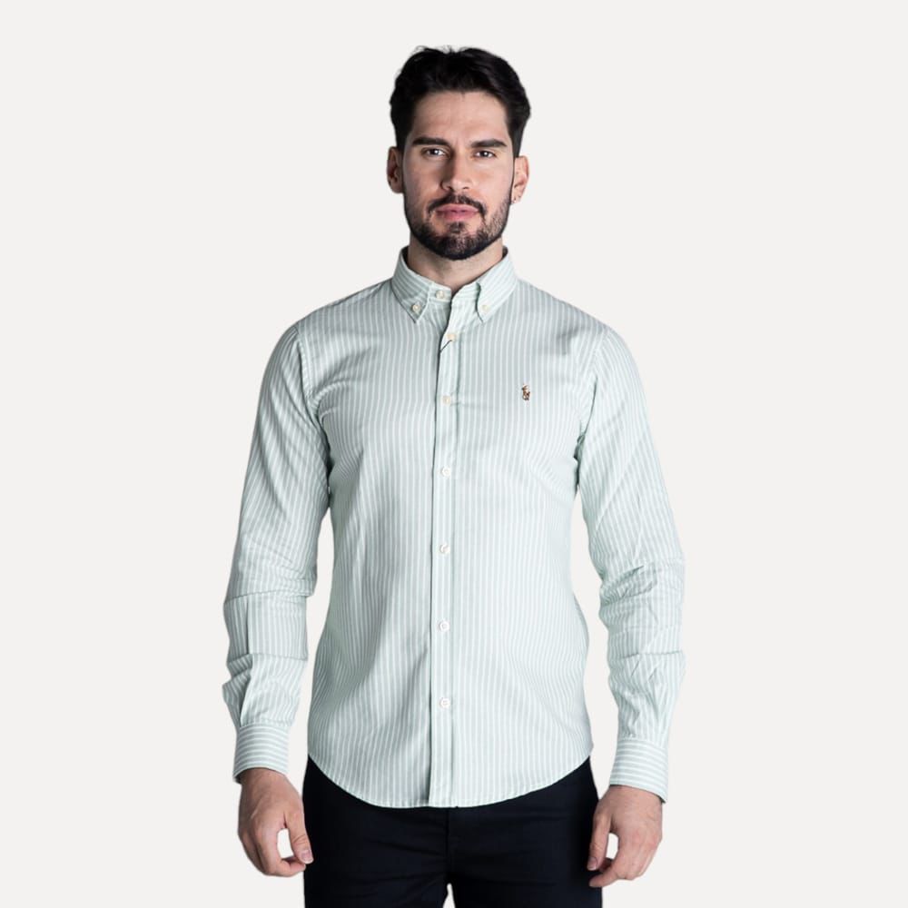 Camisa Hombre Rayas Verdes