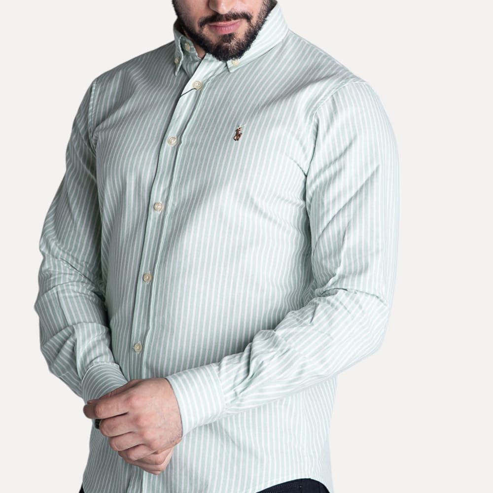 Camisa Hombre Rayas Verdes