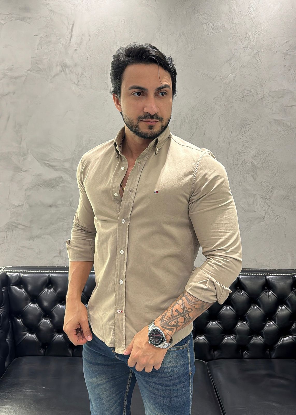 Camisa Hombre Beige TM