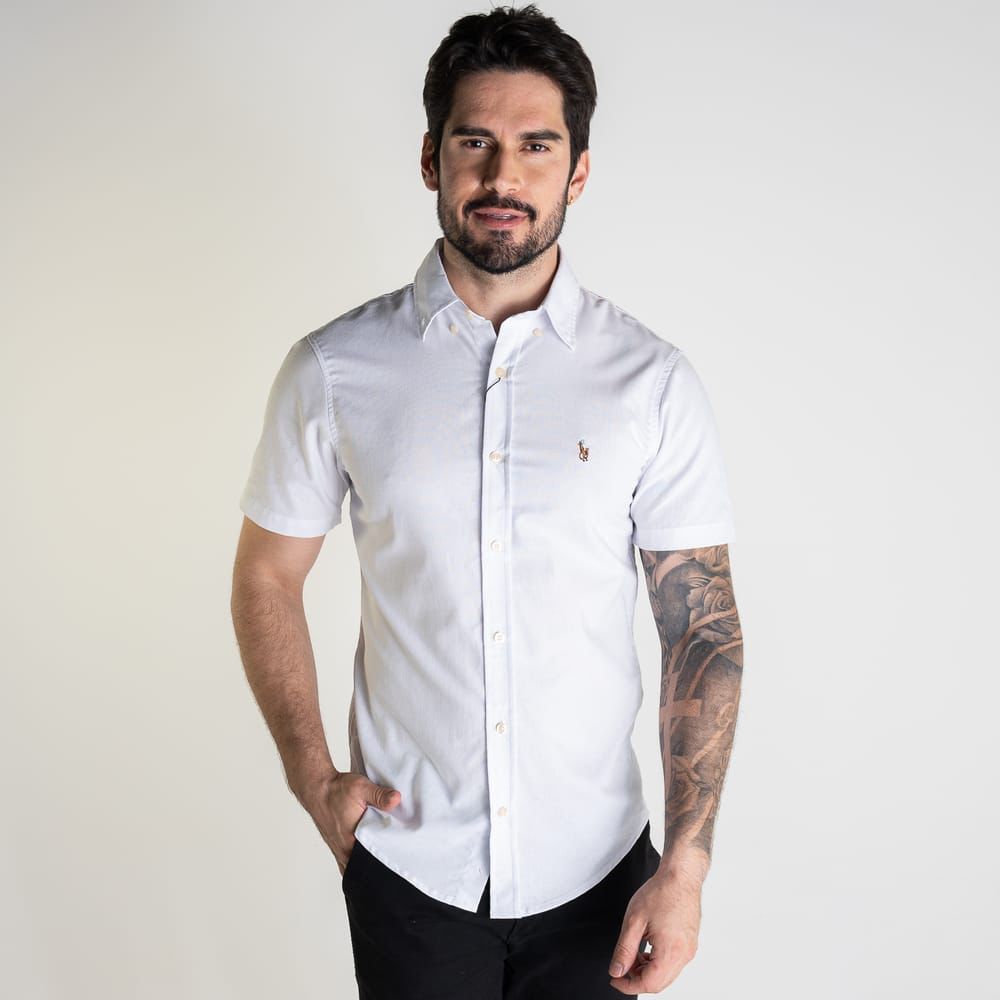 Camisa Hombre Rain Blanca Manga Corta