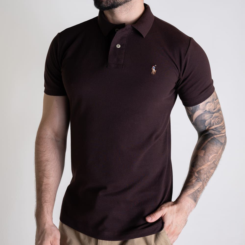 Camiseta Tipo Polo Marron Rain