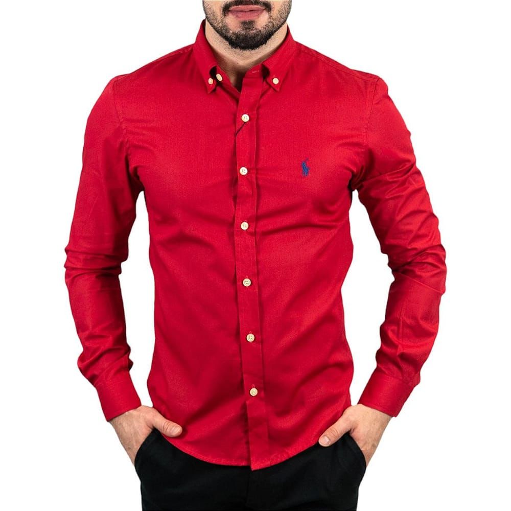 Camisa Hombre Roja Clásica