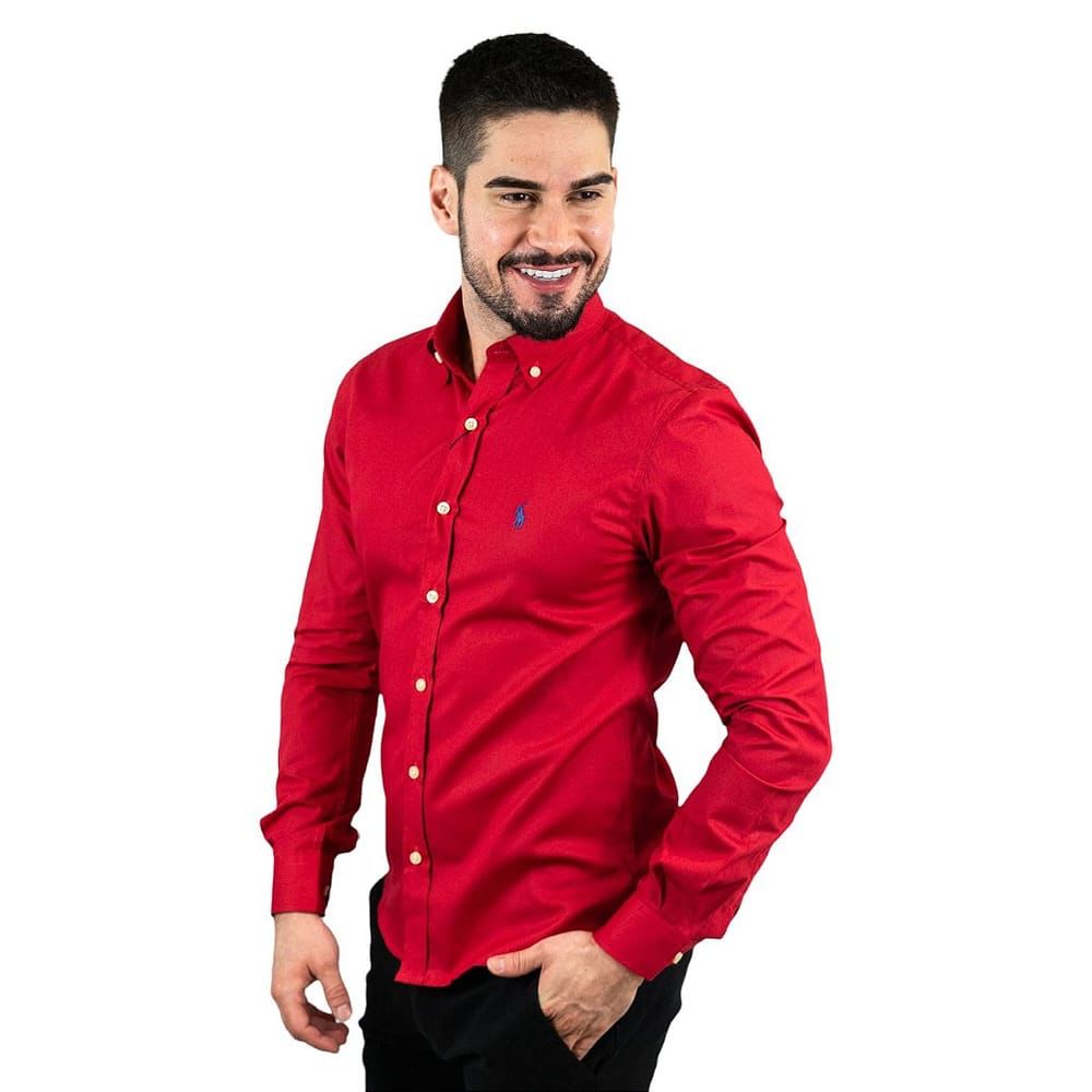 Camisa Hombre Roja Clásica