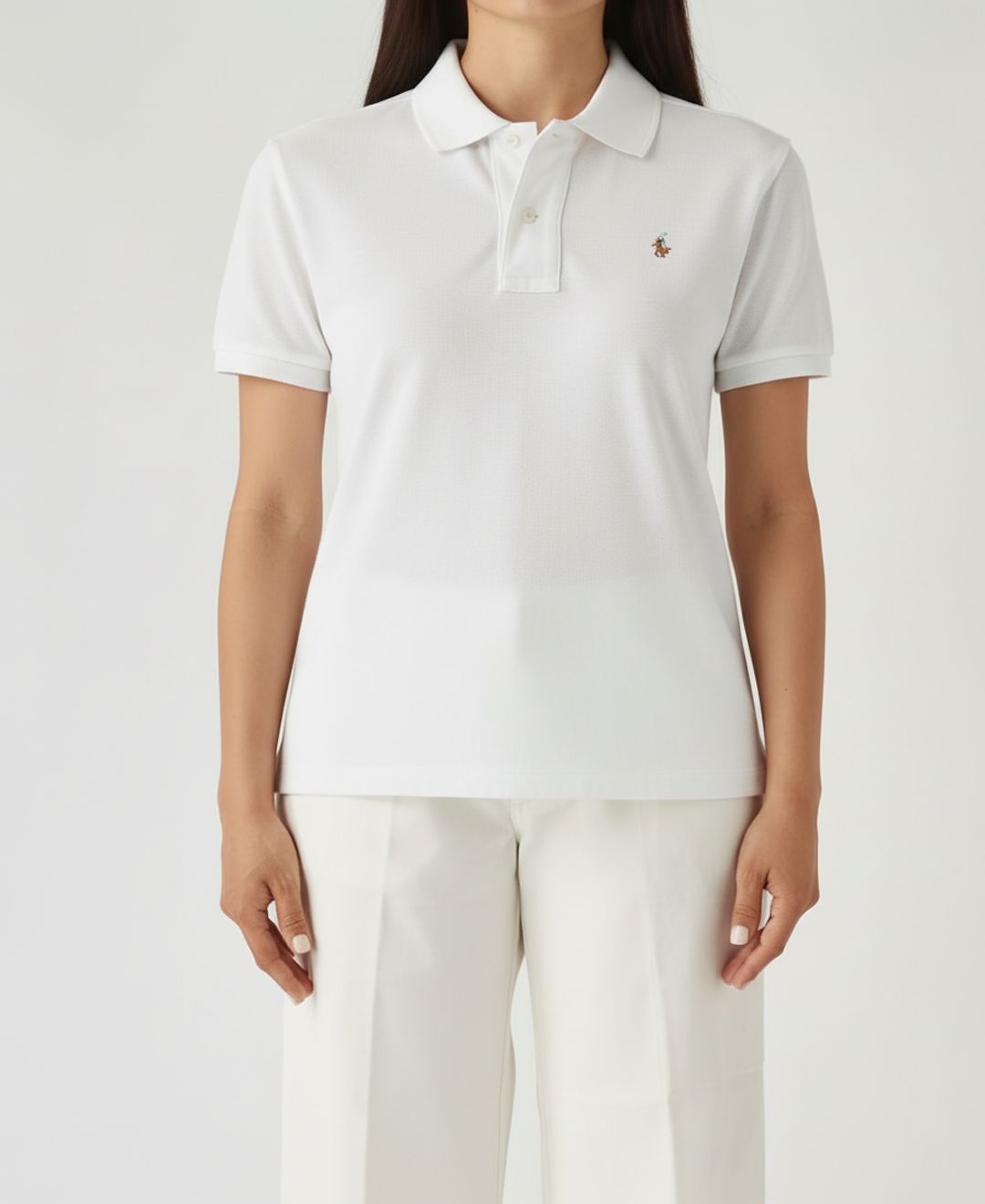 Camiseta Polo Pique Mujer Blanca