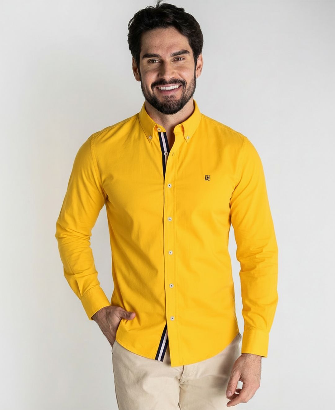 Camisa Hombre CH Mostaza