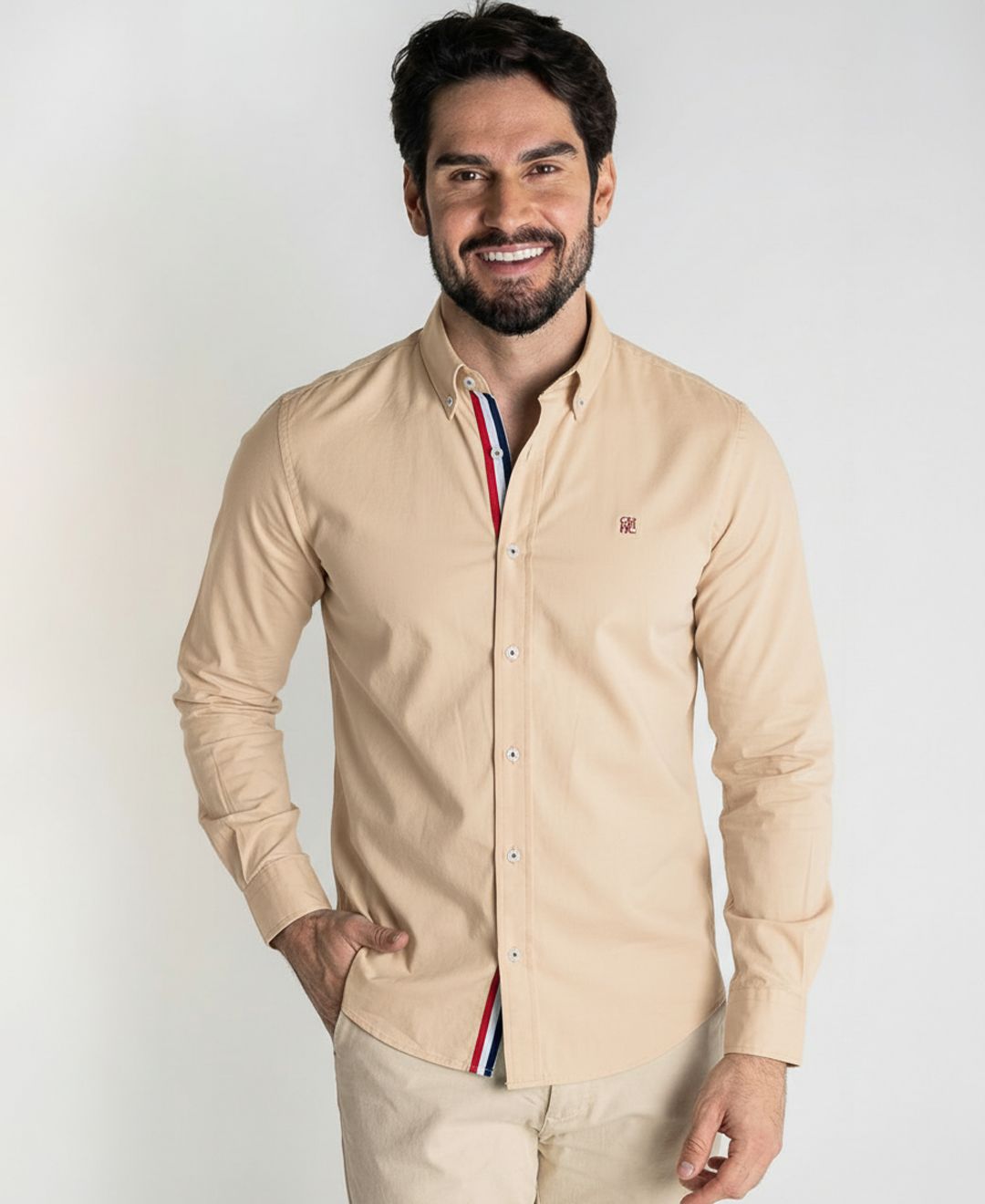 Camisa Hombre CH Beige