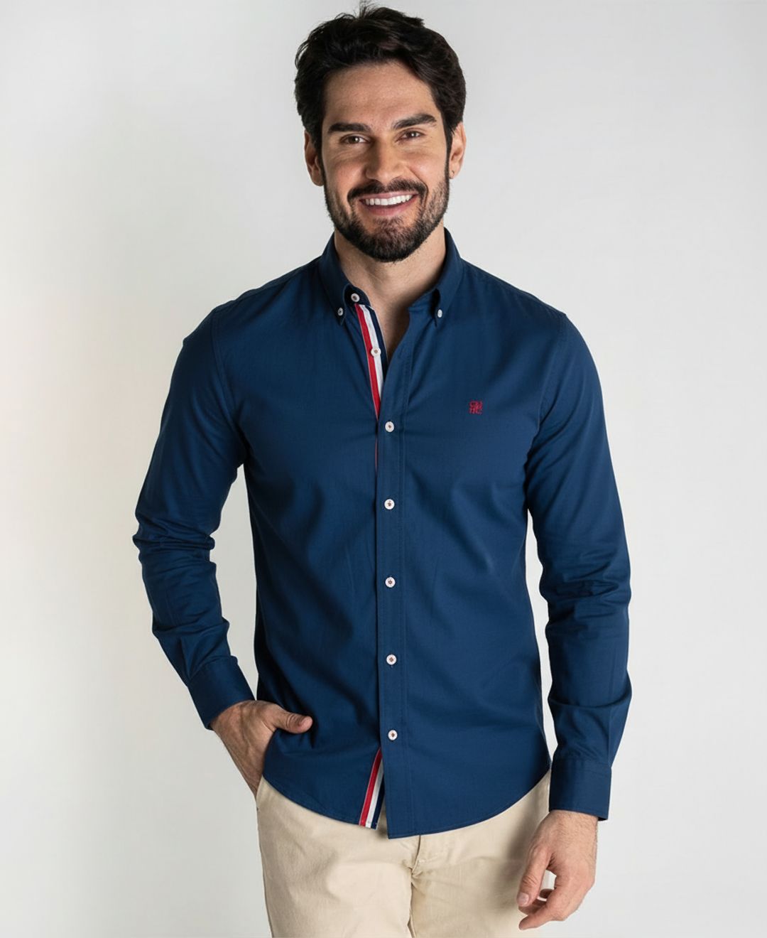 Camisa Hombre CH Azul Oscuro