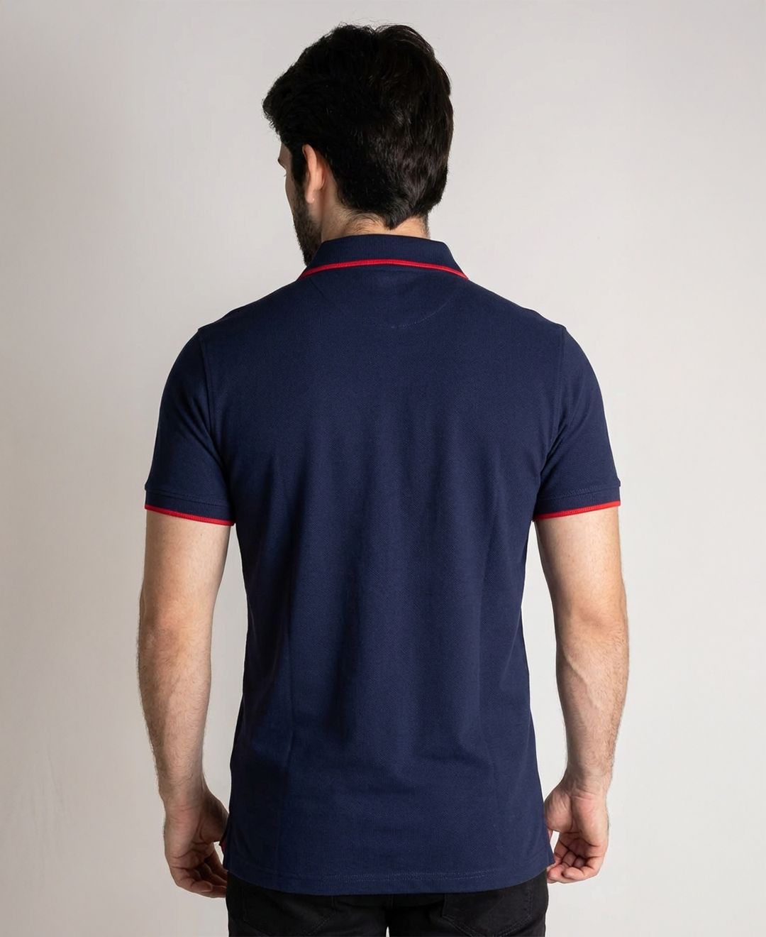 Camiseta Tipo Polo Azul Oscuro CH