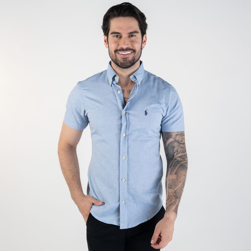 Camisa Hombre Marino Manga Corta Clasica