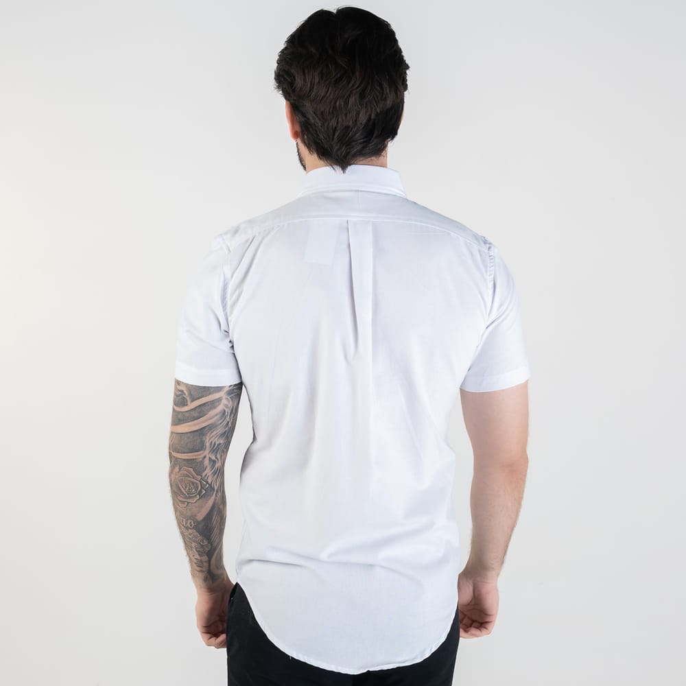 Camisa Hombre Blanca Manga Corta Clasica