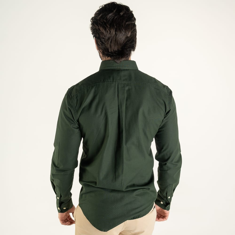 Camisa Hombre Verde Militar Clásica