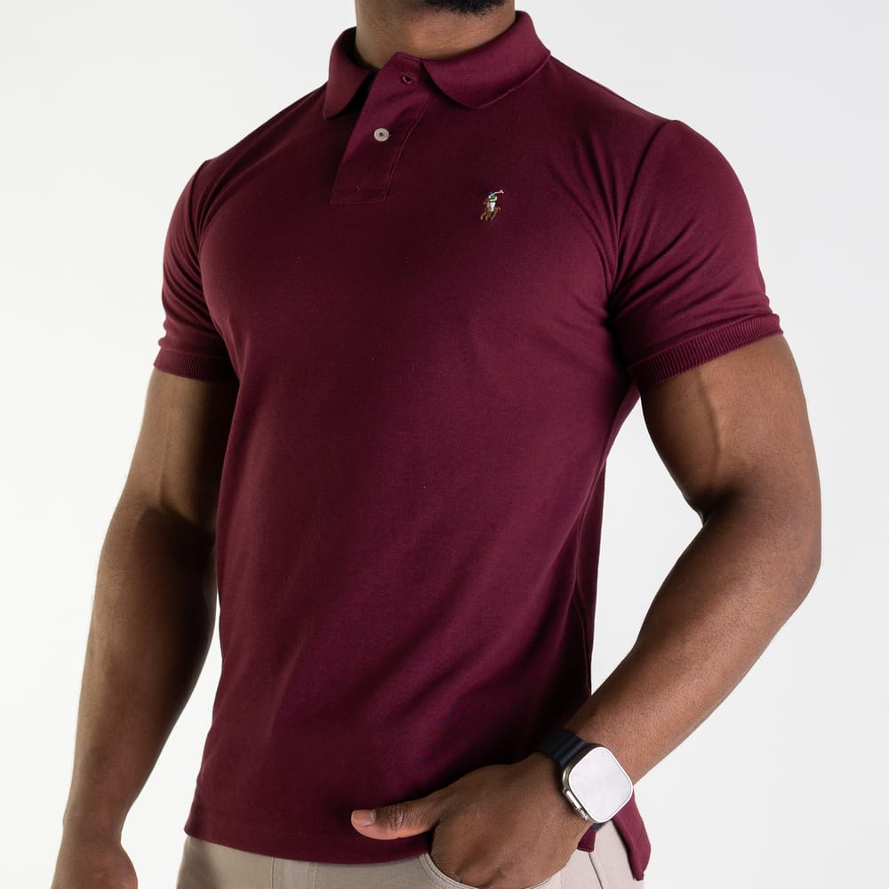 Camiseta Tipo Polo Vinotinto Rain