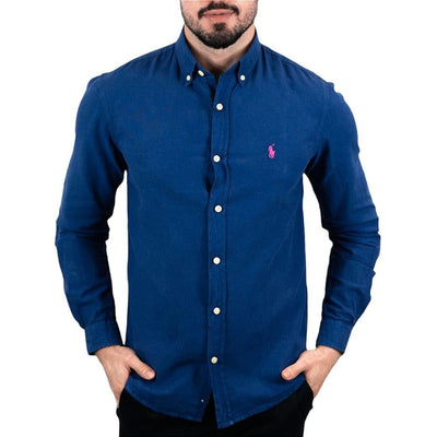 Camisa Azul Oscuro Lino - Norva Select